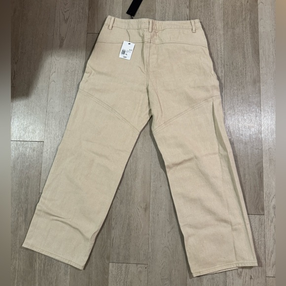 NWT Forever 21 Cream Twill High Rise Straight Leg Pants Size XL - Picture 8 of 9